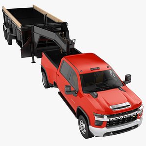 Chevrolet Silverado 3500 HD 2021 Dump Trailer 01 model