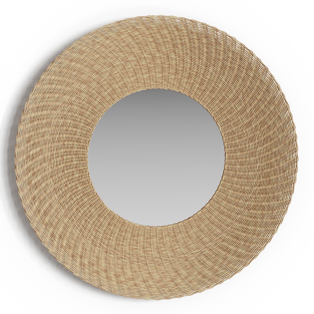 Rattan Braided Wall Mirror 3D Model - TurboSquid 1742433