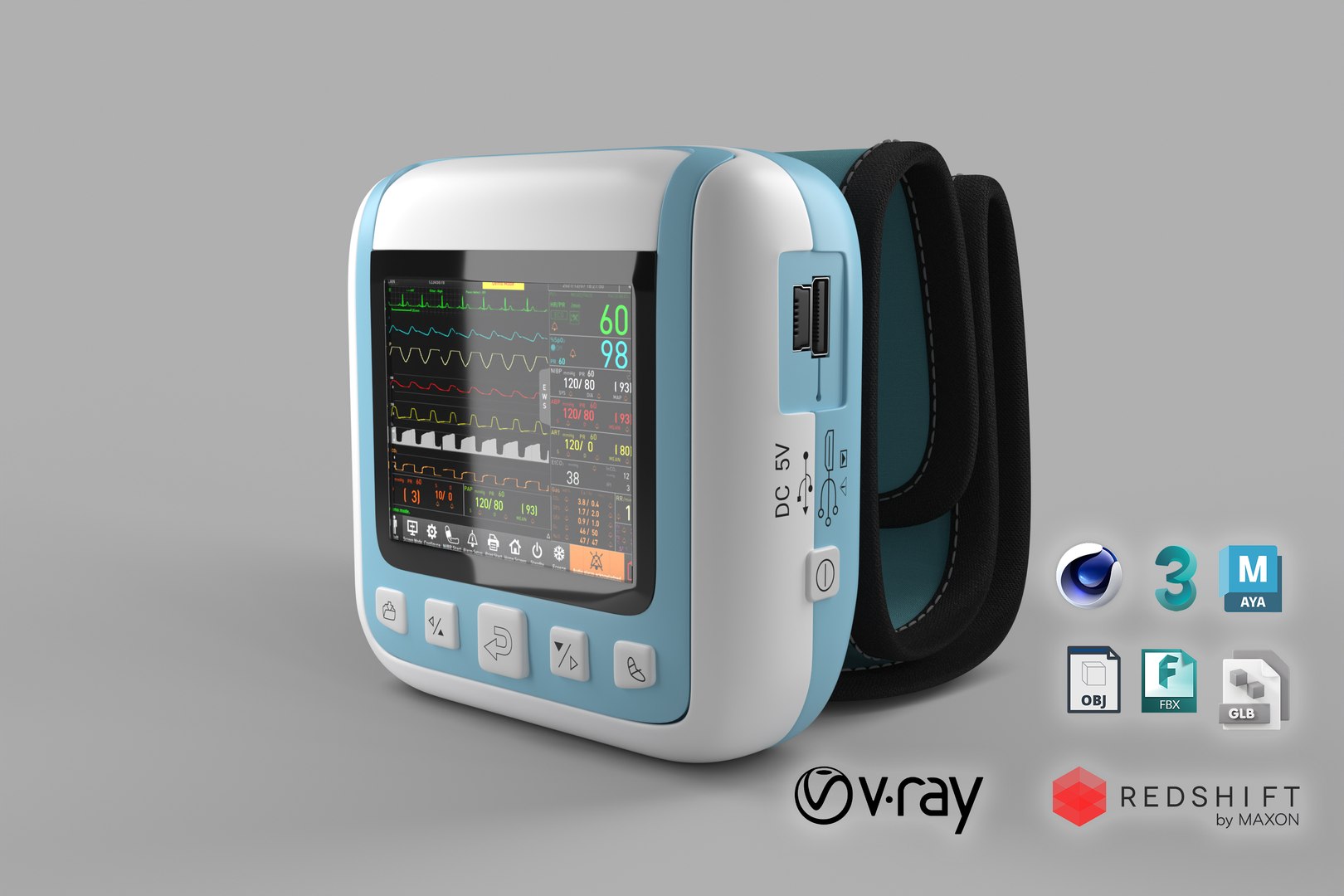 Wrist patient monitor Redshift 3D https://p.turbosquid.com/ts-thumb/An/ezaDT6/AB/frontcover/jpg/1755964724/1920x1080/fit_q87/92d6e0020c3c8f0cb5c2596ae879a4707ecdb8dc/frontcover.jpg