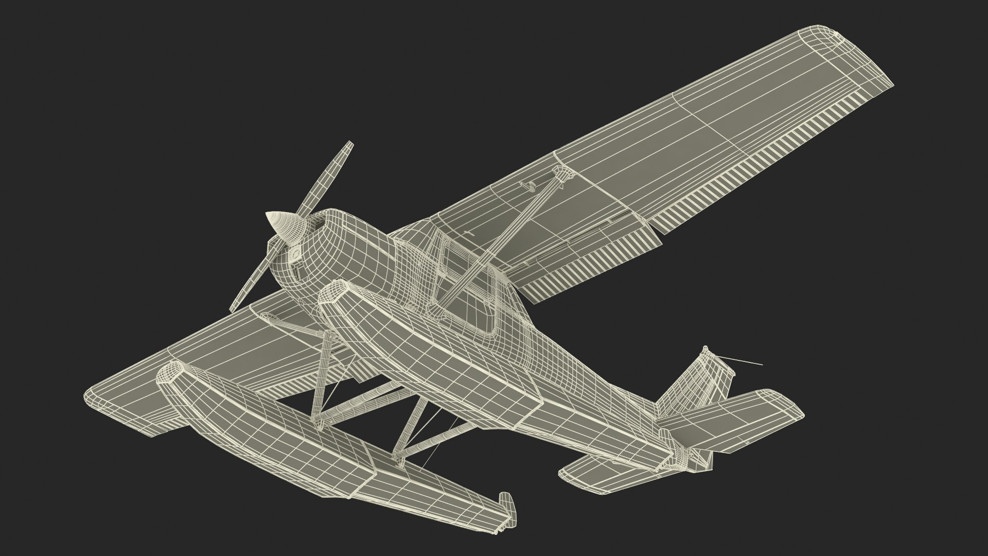 3D Seaplane With Floats Cessna 150 Rigged For Maya - TurboSquid 2235592