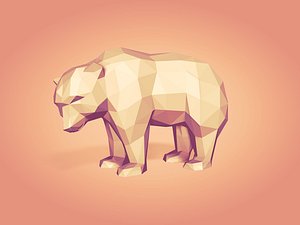 Polygonal Bear Figurine -- Ready for 3D Printing