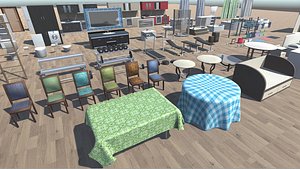 House Furniture Bundle - Gym Interior Bathrooms Interior 3D model