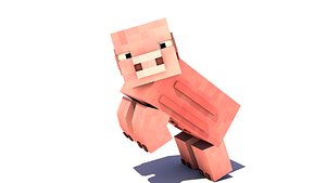3d pig minecraft