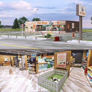 3D Mega Pet Shop Market model