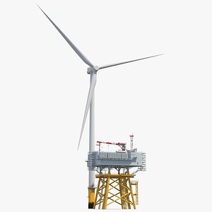 Offshore Wind Farm with Turbine 3D model