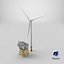 Offshore Wind Farm with Turbine 3D model