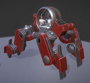 Terrain Walker Red Version Rigged and Animated