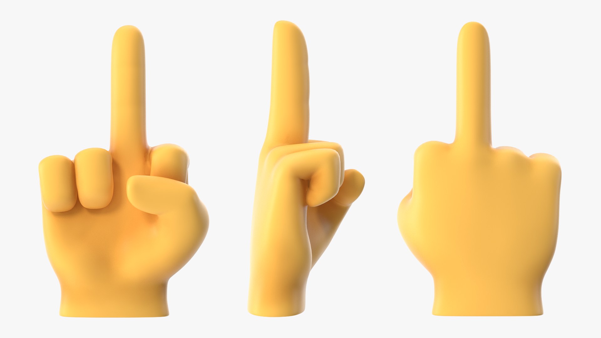 Middle Finger Emoji 3D model preview