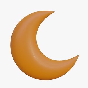 3D Orange Moon model