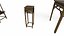 Asian wooden tables and chairs Dressing table ink and wash sedan chair 3D model
