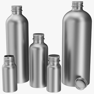 3D Aluminium Bottles Collection model