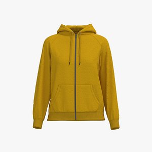 Female raglan hoodie 3D model
