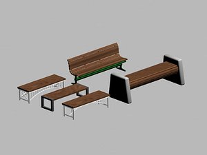 free benches 3d model