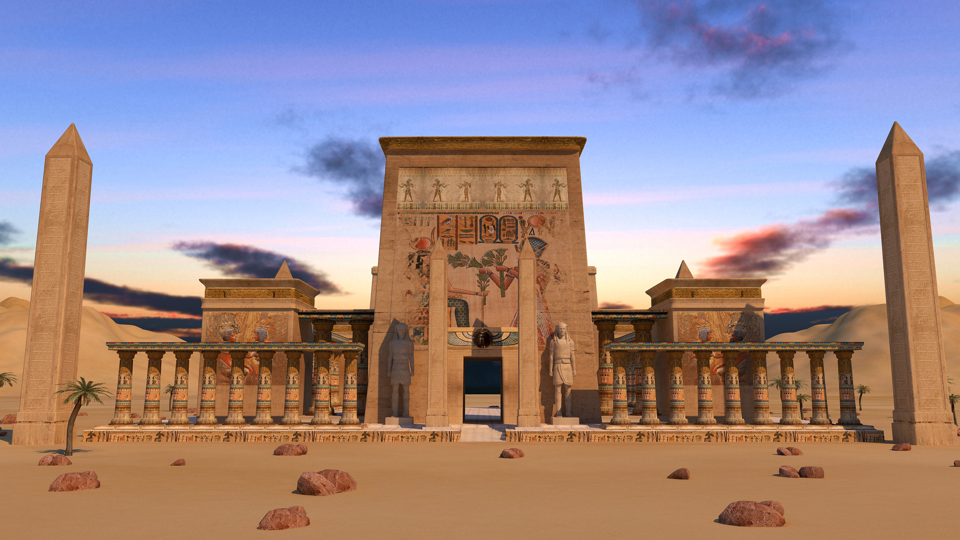 Egyptian temple pharonic model - TurboSquid 1665801