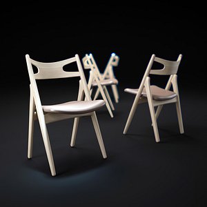 3d model ch29-sawbuck-chair