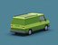 3D Stylized Cartoon Ambulance and Delivery Van 80s Low-poly