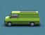 3D Stylized Cartoon Ambulance and Delivery Van 80s Low-poly