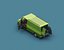 3D Stylized Cartoon Ambulance and Delivery Van 80s Low-poly