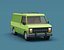 3D Stylized Cartoon Ambulance and Delivery Van 80s Low-poly