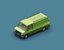 3D Stylized Cartoon Ambulance and Delivery Van 80s Low-poly