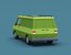 3D Stylized Cartoon Ambulance and Delivery Van 80s Low-poly
