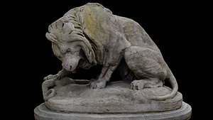 3D lion au serpent with 2 LOD