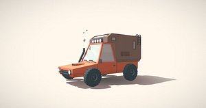 Cartoon car low poly