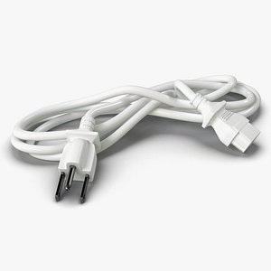 power cord white 3d model
