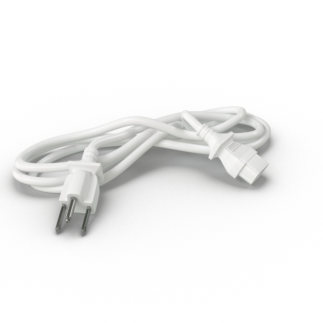 Power Cord White 3d Model