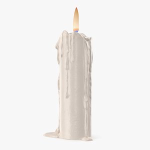 Half Melted Candle White
