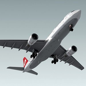 3d airbus a330-200 plane turkish model