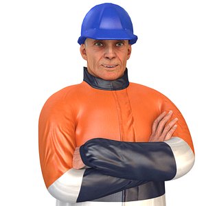 3D rigged safety worker j