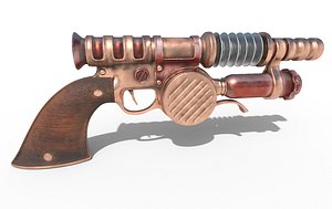 3D retro gun steampunk model