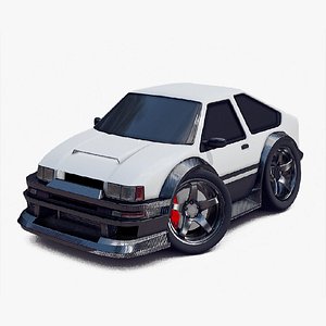 Toyota Trueno AE86 Initial D Stylized 3D - TurboSquid 1909982