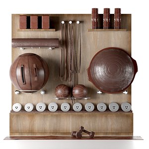 Yoga Home Gym Fitness Decoration Set 43 3D model
