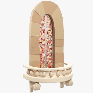 Stylized Balcony with Window