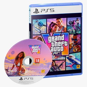 GTA VI PS5 Standard Edition Case and Disc CD Game Ready 4K PBR