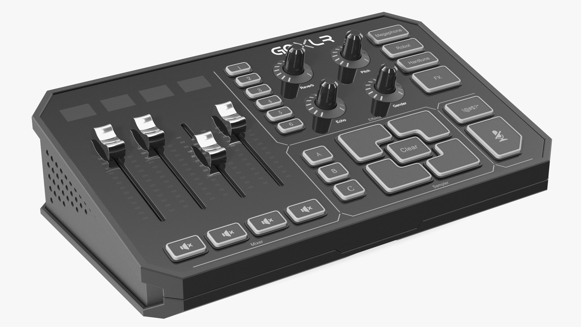 Online Broadcaster Remote Control TC Helicon GoXLR Lights Off 3D model preview