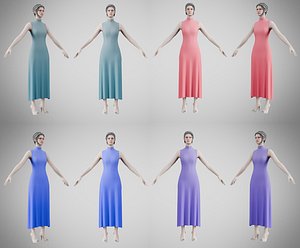 3D Dress 56 Gradient Colors Collection 1 model