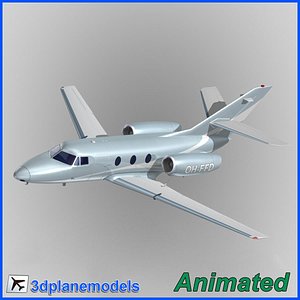 dassault falcon 10 private 3d max