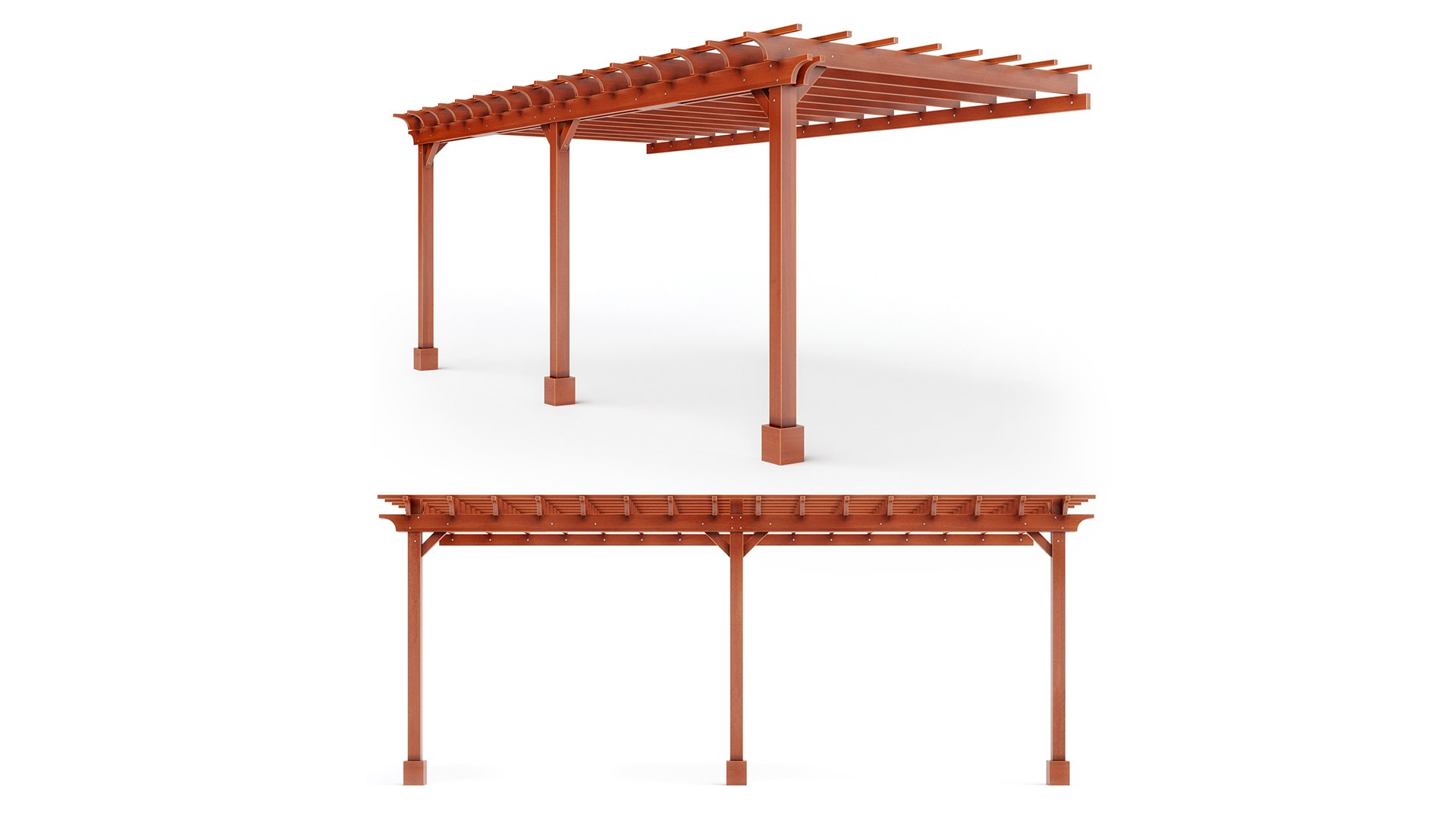 Attached Garden Pergolas - Forever Redwood 3D - TurboSquid 1724792