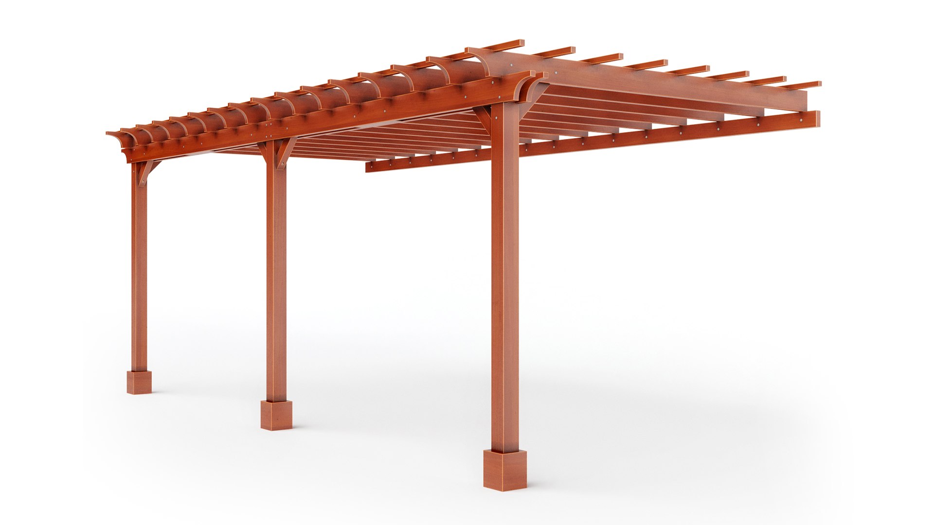 Attached Garden Pergolas - Forever Redwood 3D - TurboSquid 1724792