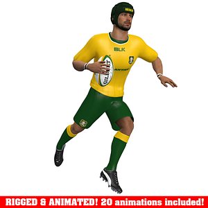 3d model of rugby player animations