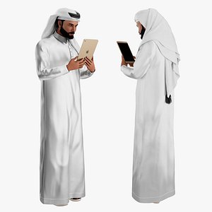 3D Arab Man with i-pad model