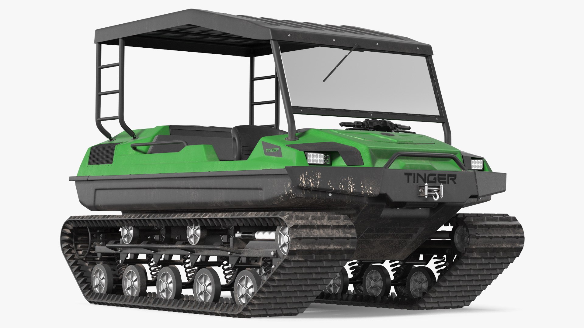 Dirty Tinger Track Vehicle Rigged 3D model preview