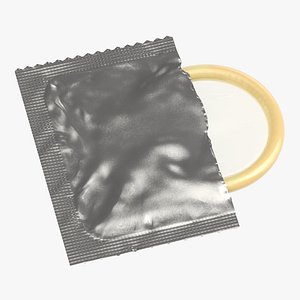 3D condom unwrapped silver