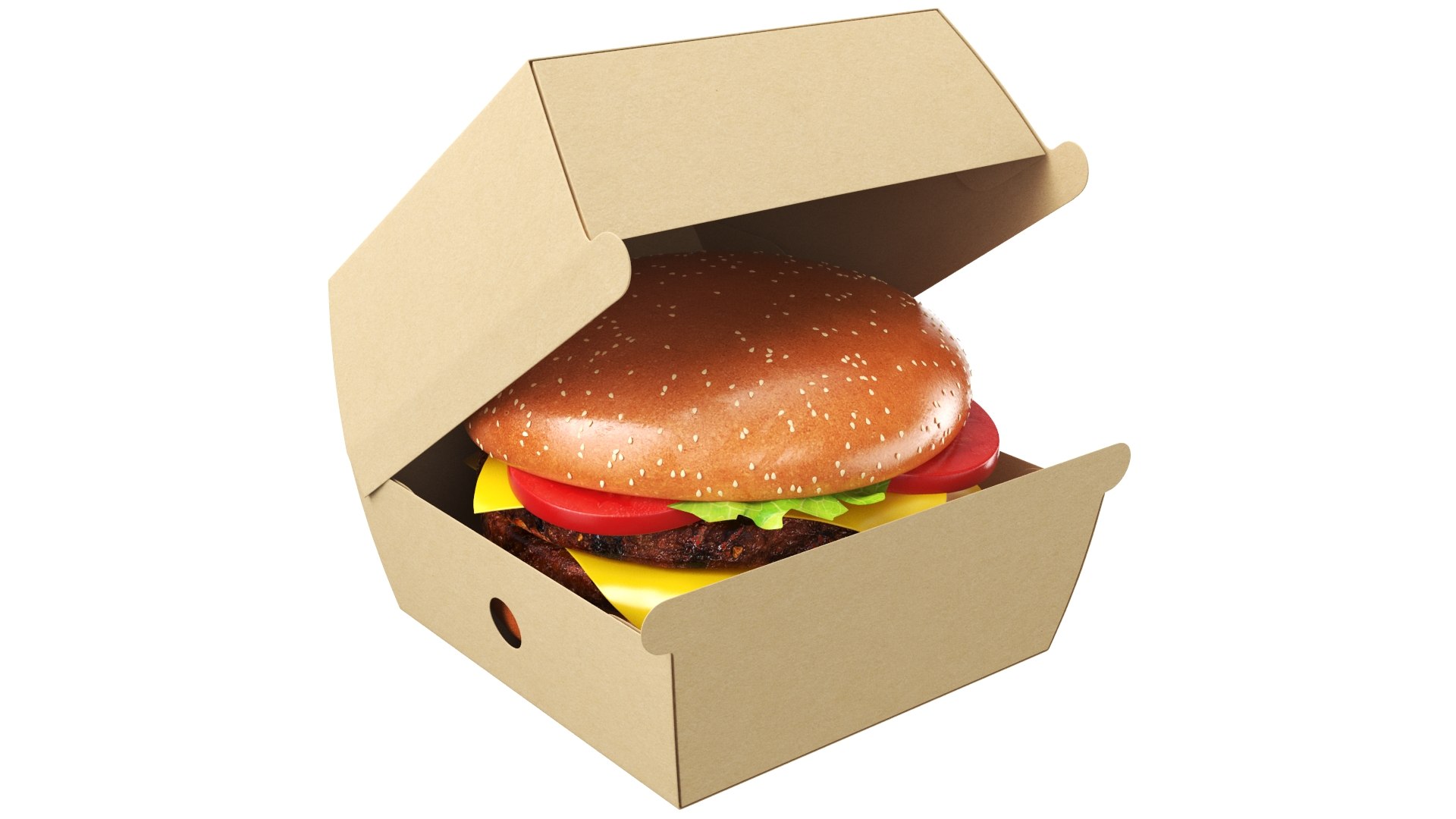 Detailed Burger Box 3D Model - TurboSquid 2198623