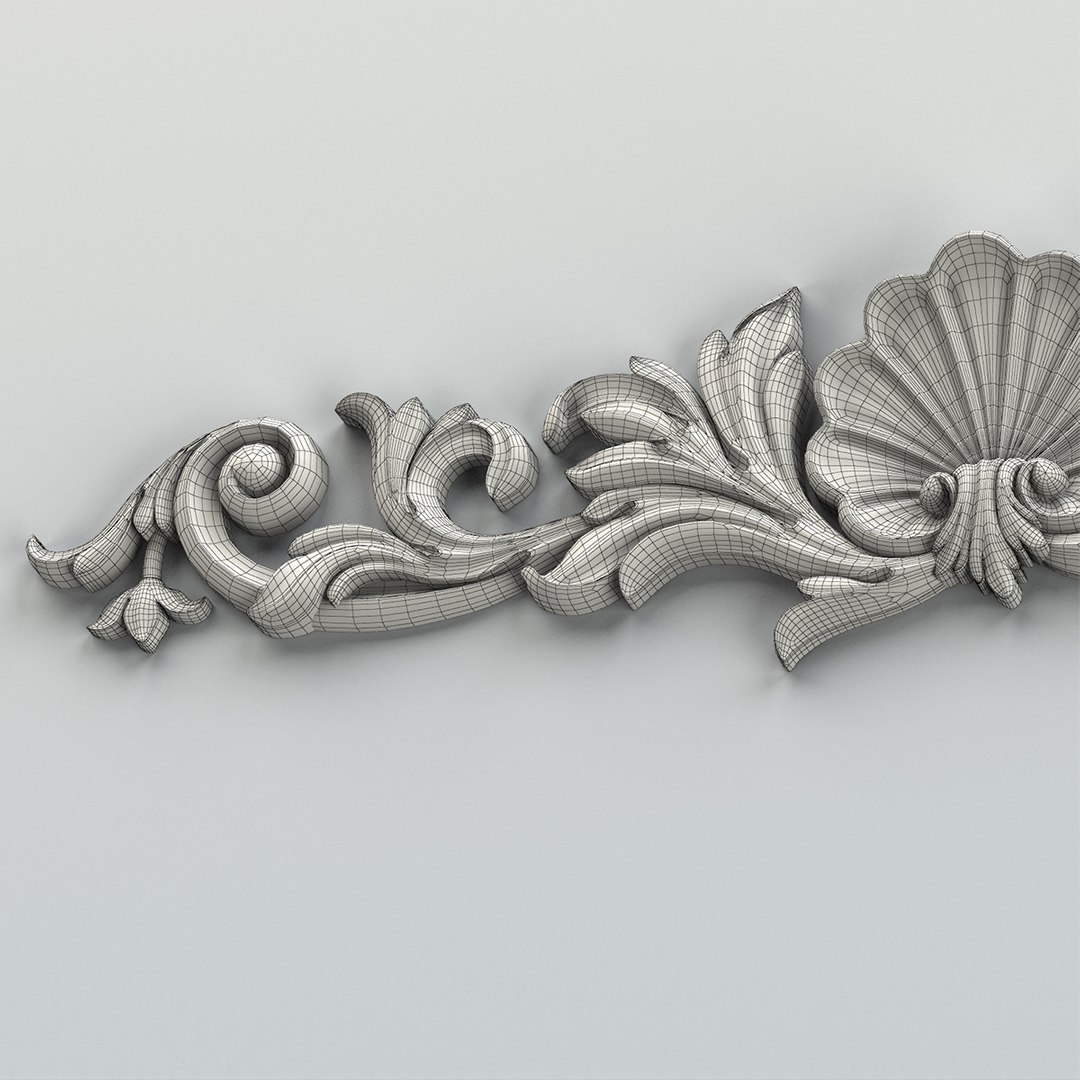 3d Model Of Carved Horizontal Decor