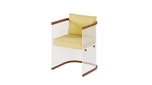 Conservatory Outdoor Chair in Stainless Steel Powder Coated White 3D