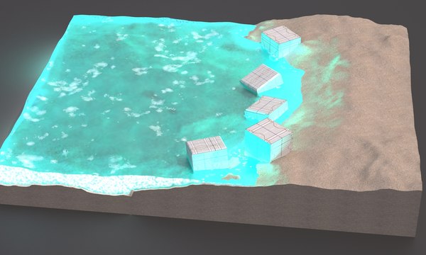 sandy white beach 2016 3d model